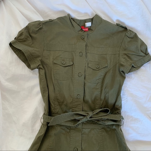 2 for $25 H&M Utility Green Dress - Picture 2 of 6